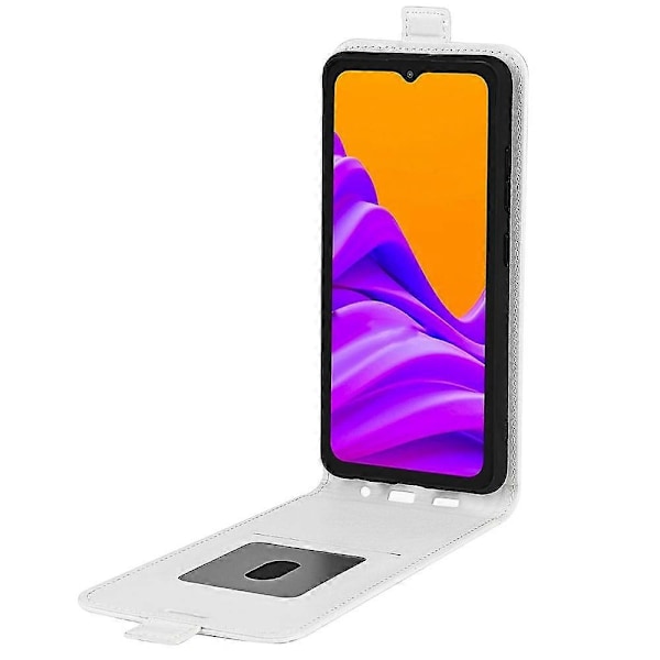Kompatibel med R64 Tekstur Vertikal Flip Læder Telefon Cover - Perfekt White For Samsung Galaxy Xcover 7 Pro