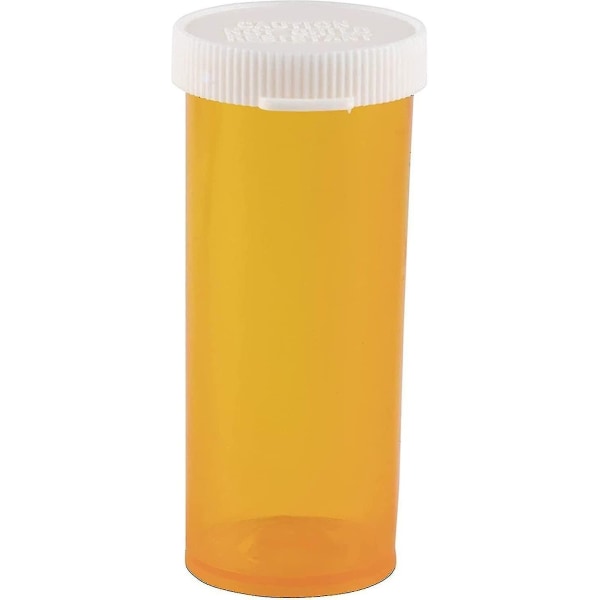 50-pak tomme pilleflasker med låg, flasker med receptpligtig medicin, beholdere (orange - Perfet