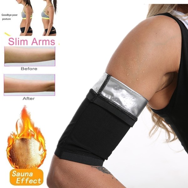 2 stk Sweat Sauna Armsleeves Body Shapers - Perfet Silver L/XL