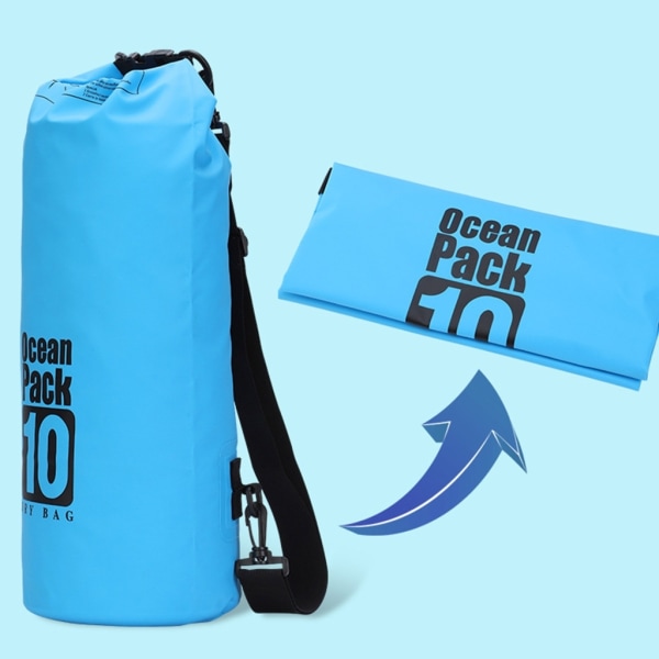 Tør rygsæk Vandtæt flydende taske Roll Top Taske til kajak Rafting Svømning Udendørs udstyr Tør taske 2L//5L/10L/15L/20L - Perfet Blue - 3L 3L