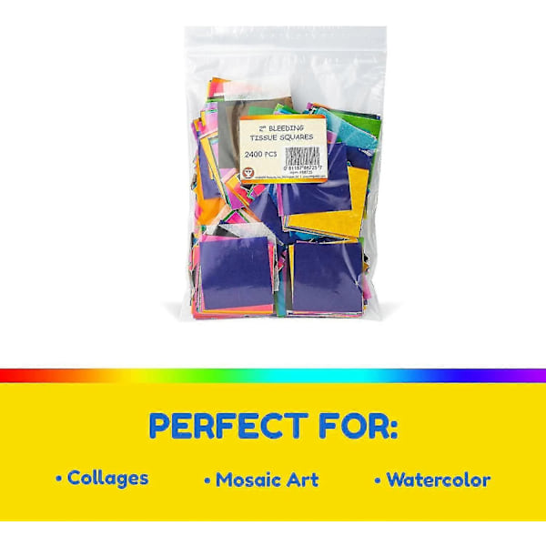 Blødende Silkepapir Firkantet 1,5-tommer, 20 Assorterede Farver til Kunst & Håndværk, DIY Projekter, Scrapbooking, Lykønskningskort, 480 Firkanter-Perfekt 2400 Pcs 2 Inch