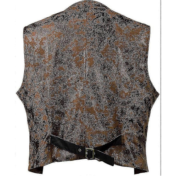 Herrar Solid Sammet Konstläder Väst - Perfet brown M