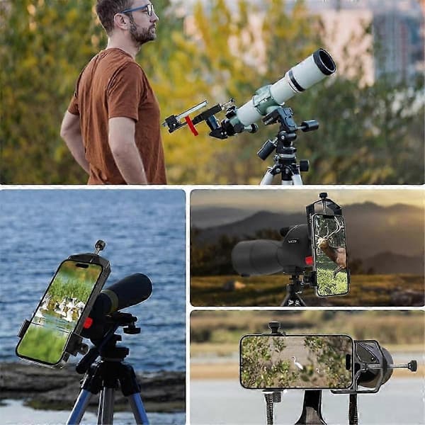 Universal Digiscoping Adapter Telefon til Teleskop 3-Akse Holder Feste for Kikkert Monokulær Mikros-Perfekt