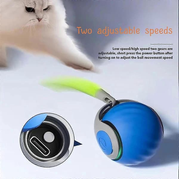 Speedy Tail 20, Speedy Tail kattelegetøj, USB interaktivt kattelegetøj, velegnet til indekatte Blue 0