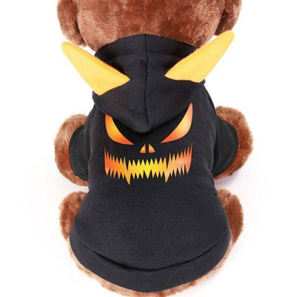 Halloween kæledyrstøj Hvalpe Hund Kat Fancy Kostume Græskar - Perfet Black XL