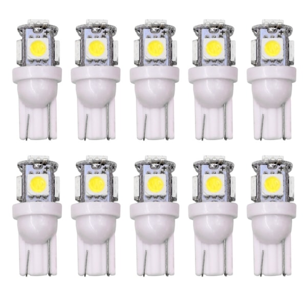 T10 w5w Led med 5 stk 5050SMD Gul-Orange chip 12v DC 10-pak
