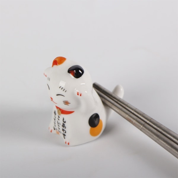 e Cartoon keramisk spisepinne Rest Holder Lucky Cat sticks - Perfet A2