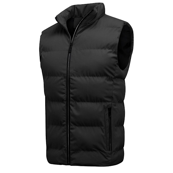 YOUTHUP Herrar Västar Casual Utomhus Quiltat Vinter Ärmlös Bodywarmer-Perfet Black M