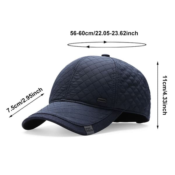 2 stk. Caps for middelaldrende menn med vindtette øreklaffer SVART&GRÅ - Perfet black&grey