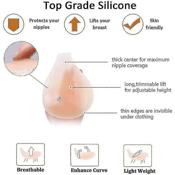 Invisilift BH, Silikonlimmad Lyfthållare Push Up Döljande BH för Kvinnor TY-Perfet DD