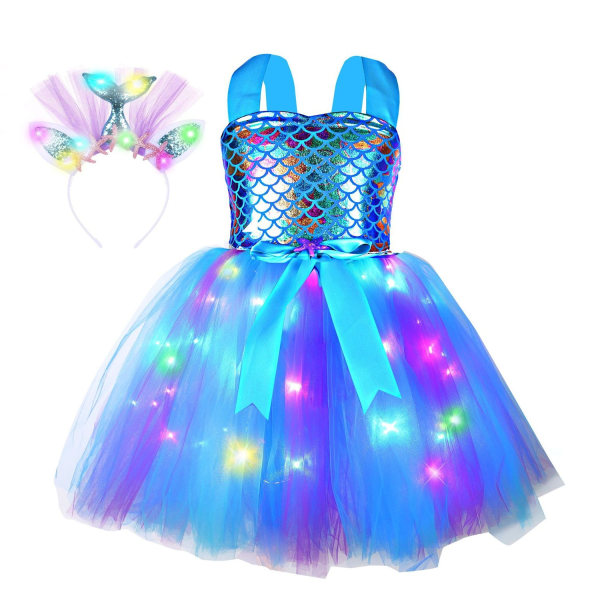 Girl Mermaid Tutu Dre til Party LED Light Up - Perfet H s