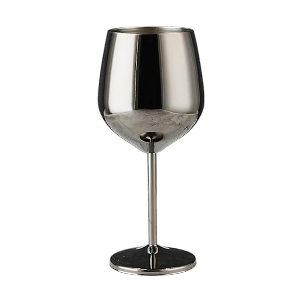 500ml Stora Vinglas i Rostfritt Stål, Okrossbara Metalldricksglas, Bägare -hao-Perfet black