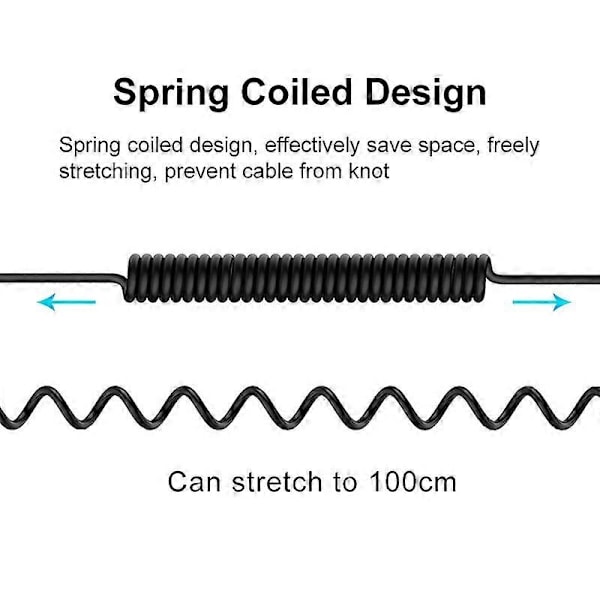 3,5 mm TRRS han til Type-C lydadapter spiralkabel - Perfekt