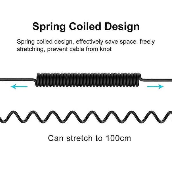 3,5 mm TRRS Hane till Typ-C Ljudadapter Spiral Kabel - Perfekt