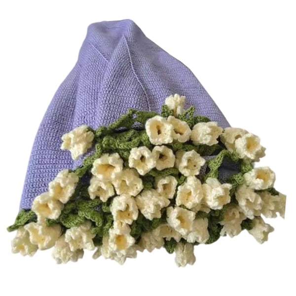 Blomsterbukett Teppe Heklesett Hekle Startsett Dekor Multifunksjonell Mote DIY Håndverk Strikkesett for Entusiaster Gave-Perfekt Yellow