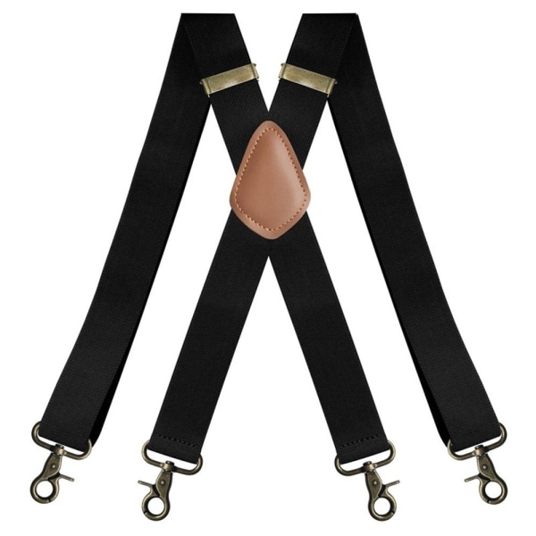 Slyngebelte for menn, 4 kraftige klips, 4 cm bredt, elastisk, justerbar lengde for damekontor - Perfet
