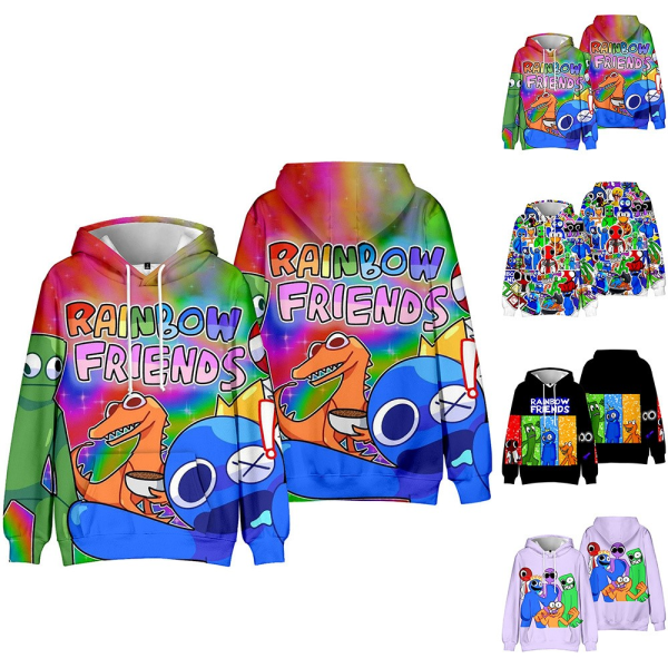 Roblox Rainbow Friends Børn Vinter Hættetrøjer Sweatshirt Pullover A 130cm