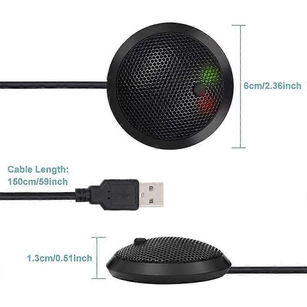 Konference USB Mikrofon, Omnidirektionel Kondensator PC Mikrofon med Mute-knap LED-indikator, Pl-Perfet