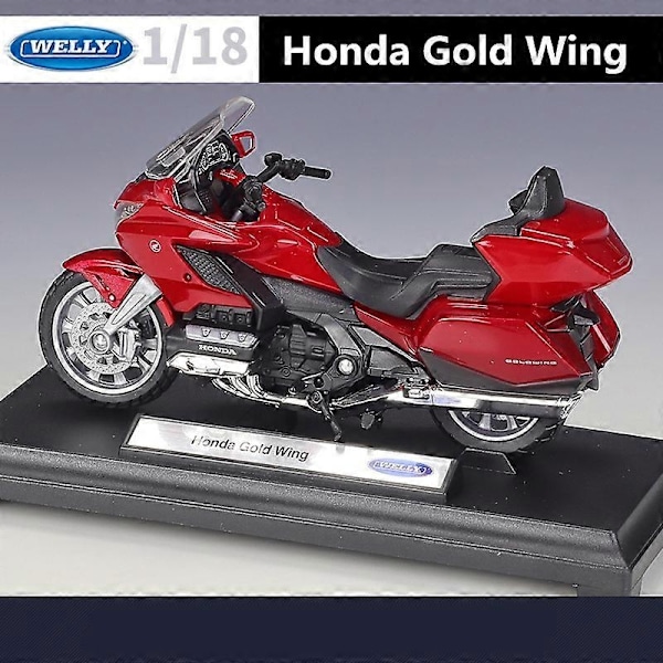 1:18 2020 Honda Gold Wing Legering Motorcykelmodell Hög Simulation Metall Resemotorcykelmodell Samling Barnpresent - Perfekt Red