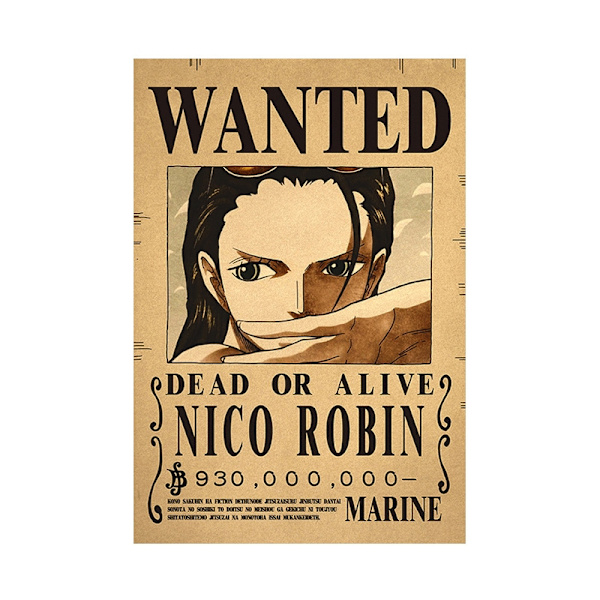 5 kpl juliste One Piece Wanted -juliste Luffy Paper Vintage Poste - Perfet A9
