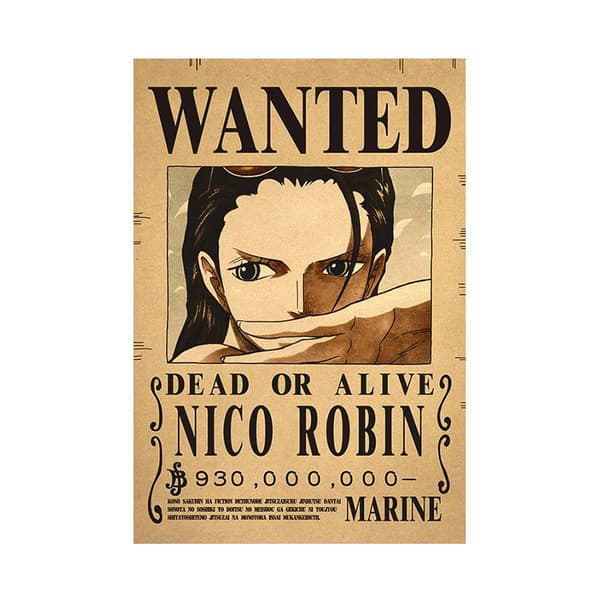 5 st Affisch One Piece Wanted Poster Luffy Papper Vintage Poste - Perfet A9