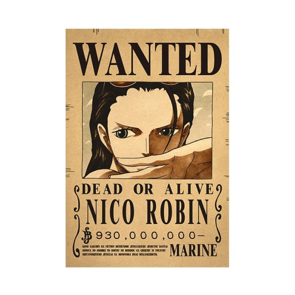 5PCS affisch One Piece Wanted Poster Luffy Paper Vintage Poste - Perfet A9