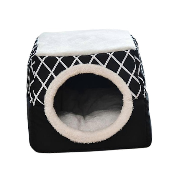 & för Innekatter - Tvättbar Liten Djurbädd Kattält - Övertäckt Grotta & för Innekatter - Perfekt Black XL