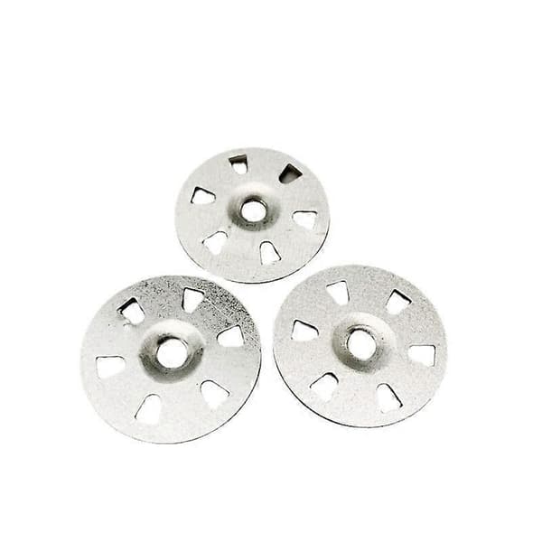Förpackning med 100 st 35 mm Diameter Galvaniserade Järn Thermoboard Isolerskivor Fasta Spikbrickor för Värmeisolering och Gips - Perfekt