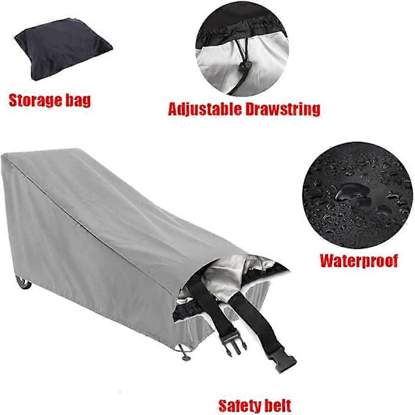 Solstolsskydd Vattentätt Utomhus Solbäddsskydd Trädgårdsmöbelskydd 208x76x79cm Svart och Grå-Perfet