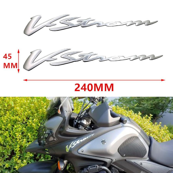 Til Suzuki V-strom All Series Dl 250 650 1000 Xt 2stk Motorcykel Decals 3D Decals Krom Motorcykel Reflex Emblem Badge - Perfet