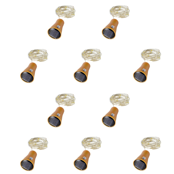 10 Pack Solar Wine Bottle Lights 20LED Cork Lights for Party,- Perfet