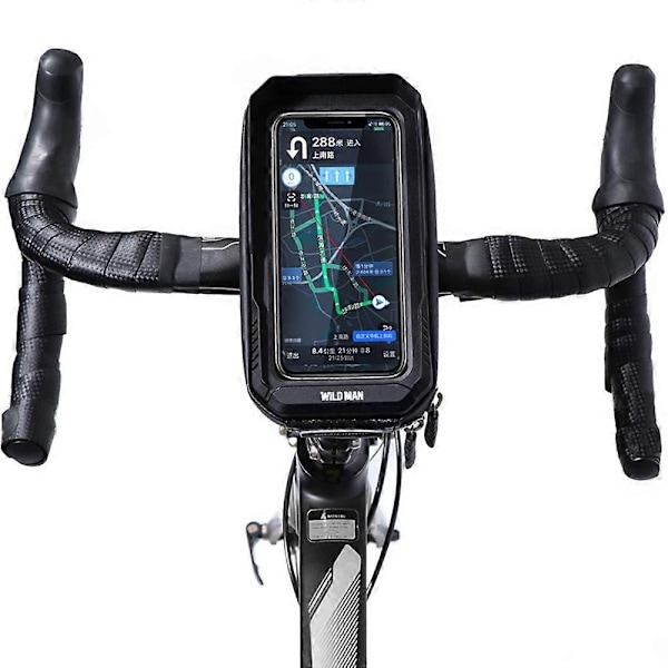 Touchscreen Cykelstyr Stasholder Vandtæt Forramme Øverste Rør Cykeltaske Stor Kapacitet Cykel Forreste Opbevaringstaske til 6,7 Tommer Stor Skærm - Perfekt