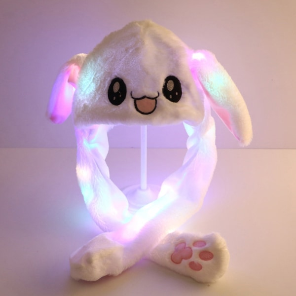 1st Glowing e Bunny Ears Hat Ear Moving Bunny Hat Toy - Perfet White