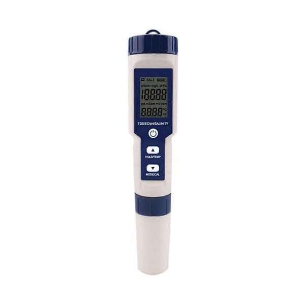 5 i 1 TDS/EC/PH/Salinitet/Temperatur Måler Digital Vandkvalitetsmonitor Tester til Pools, Drikkevand - Perfekt
