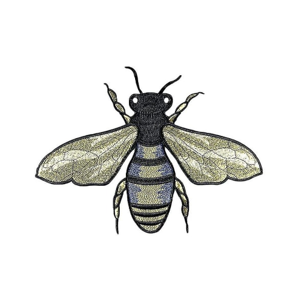 Stoffklistremerker, Simulert høykvalitets gullsilkebroderi, dekorativt tilbehør, Bee Insect Series Stoffklistremerker uten lim, 8,5*6 cm 9