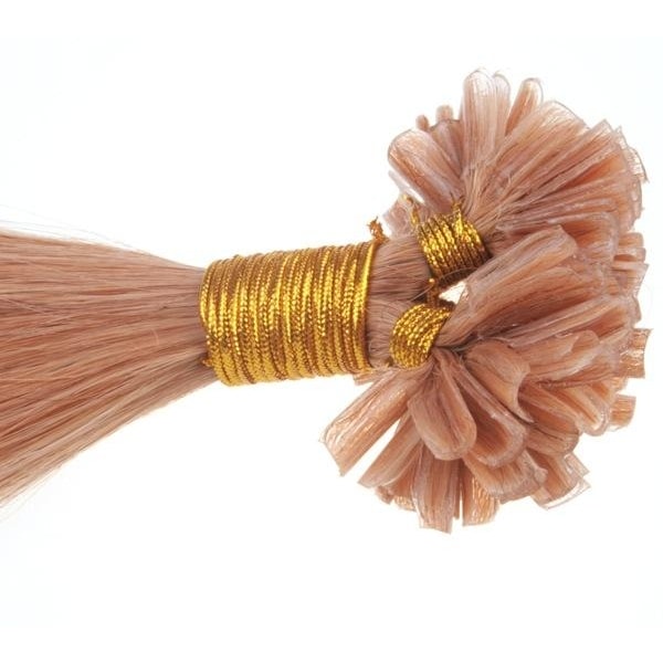 #16 Lysebrun - Originale ægte hår extensions remy negle loops - Perfet 50cm 0.5g/slinga 100st