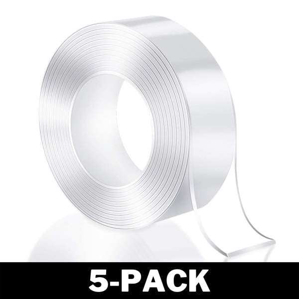 Genanvendelig Nano Tape Dobbeltsidet Transparent 2 m - Perfet 5-Pack