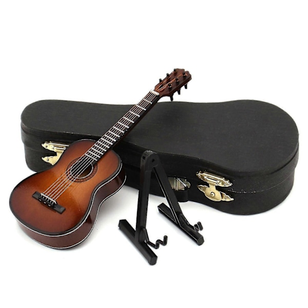 Miniatyr-replika av ornamentale gitarer Mini klassisk gitar/elektrisk gitarmodell Julepynt-Perfekt Coffee Classical Guitar