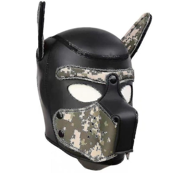 Hundemaske med ører Myk gummi Dyrehundemasker Helhode Valpemaske Voksne Ny S - Perfet