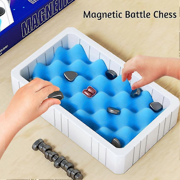 Magnetiskt Schackspel, 2024 Magnetiskt Brädspel, Roligt Bordsspel med 20 Magneter, Strategispel för Barn och Vuxna - Perfekt D