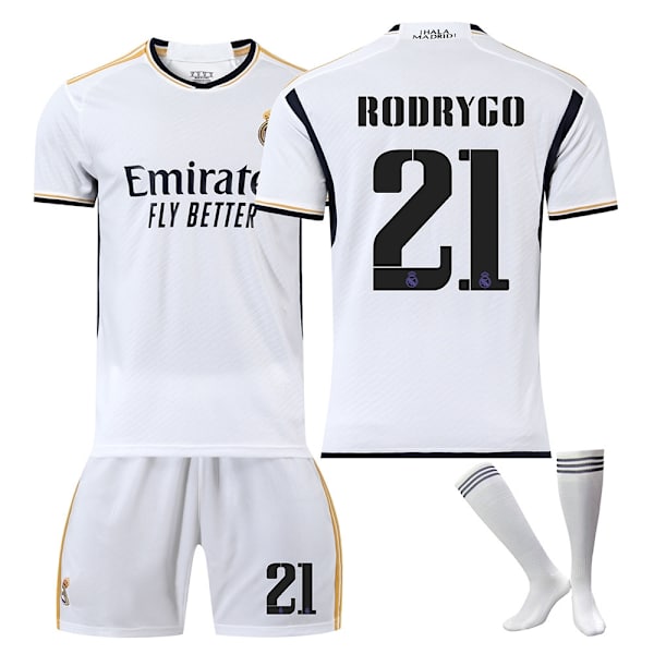 23 Real Madrid hjemmefodboldtrøje nr. 21 Rodrygo-trøjesæt - Perfet #18