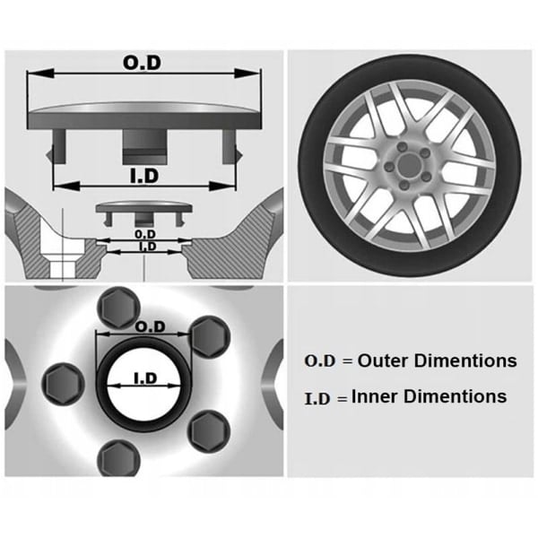 Delar - Audi hjulkapslar/hjulemblem - Fordon 60mm