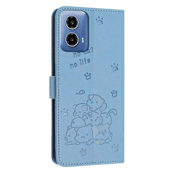 Nahkakotelo kaulanauhalla, yhteensopiva Motorola Moto G85-Perfetin kanssa Blue