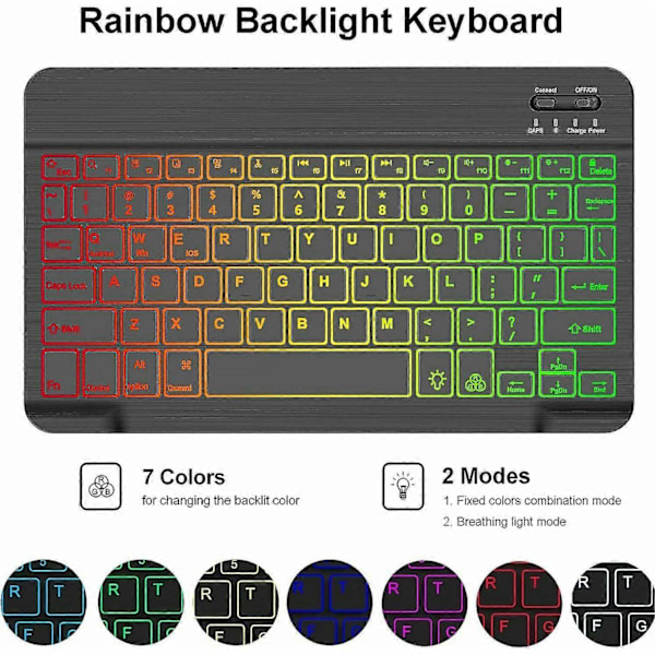 RGB-P11.5 Kompatibel med Tab Plus 11.5 Tum 2024 (TB351FU) RGB Bakgrundsbelyst Bluetooth-kompatibelt Tangentbord Läder Ca-Perfet