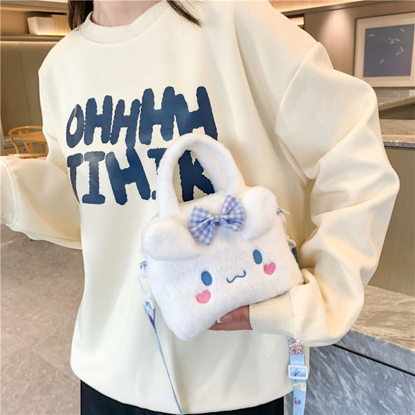 Børne Kawaii Plys Sanrio Taske Anime Cinnamoroll Plys rygsæk - Perfet white