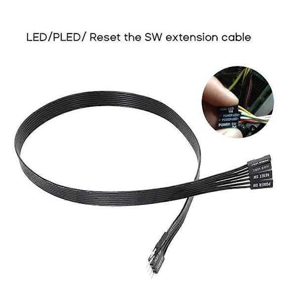 Moderkort Strøm LED + PLED + Nulstil SW Kabel 2-polet Kontakt Han til Hun Forlængerkabel - Perfekt 50CM