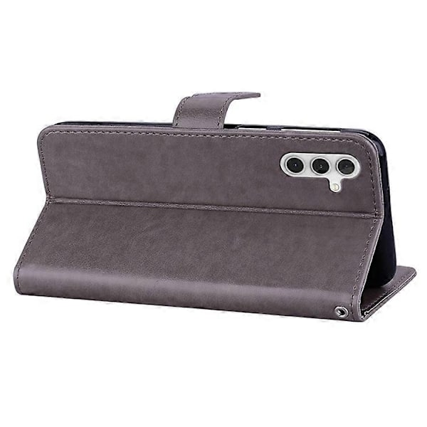 Kompatibelt Kompatibelt med Samsung Galaxy A15 4G Fodral Strass Dekor Läder Ställ Mobiltelefon Plånboksfodral - Perfet Grey