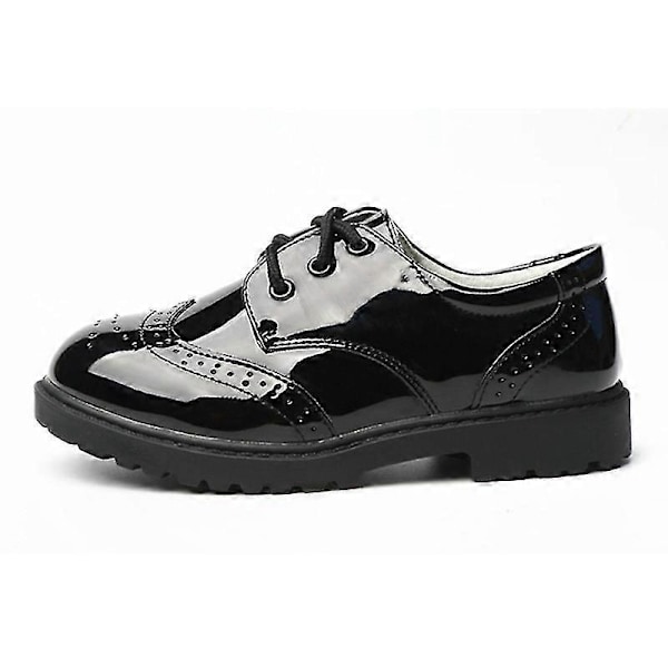 Pojkar Stängda Tå Oxfords Formella Dagliga Klänningskor Låga Loafers-Perfet Lace Black EU 25