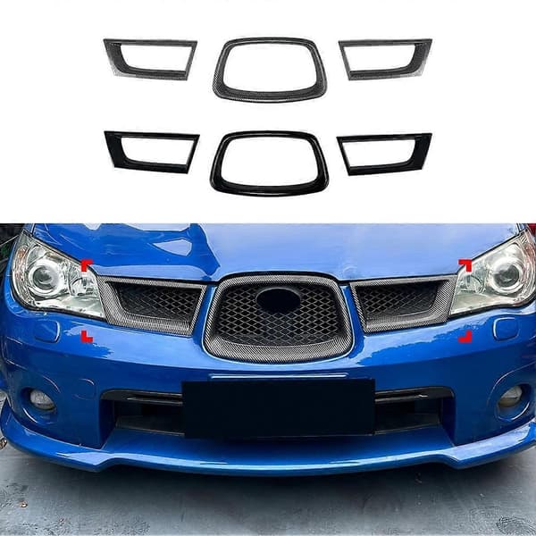 Bil Grill Front Hjelm Grill Kompatibel med Subaru Impreza WRX STI 2006-2007, B-Perfet