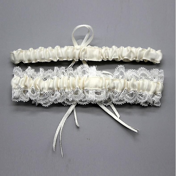 Brudstrumpband, damstrumpband bröllop brudstrumpband balstrumpband underkläder benstrumpband - Perfekt White